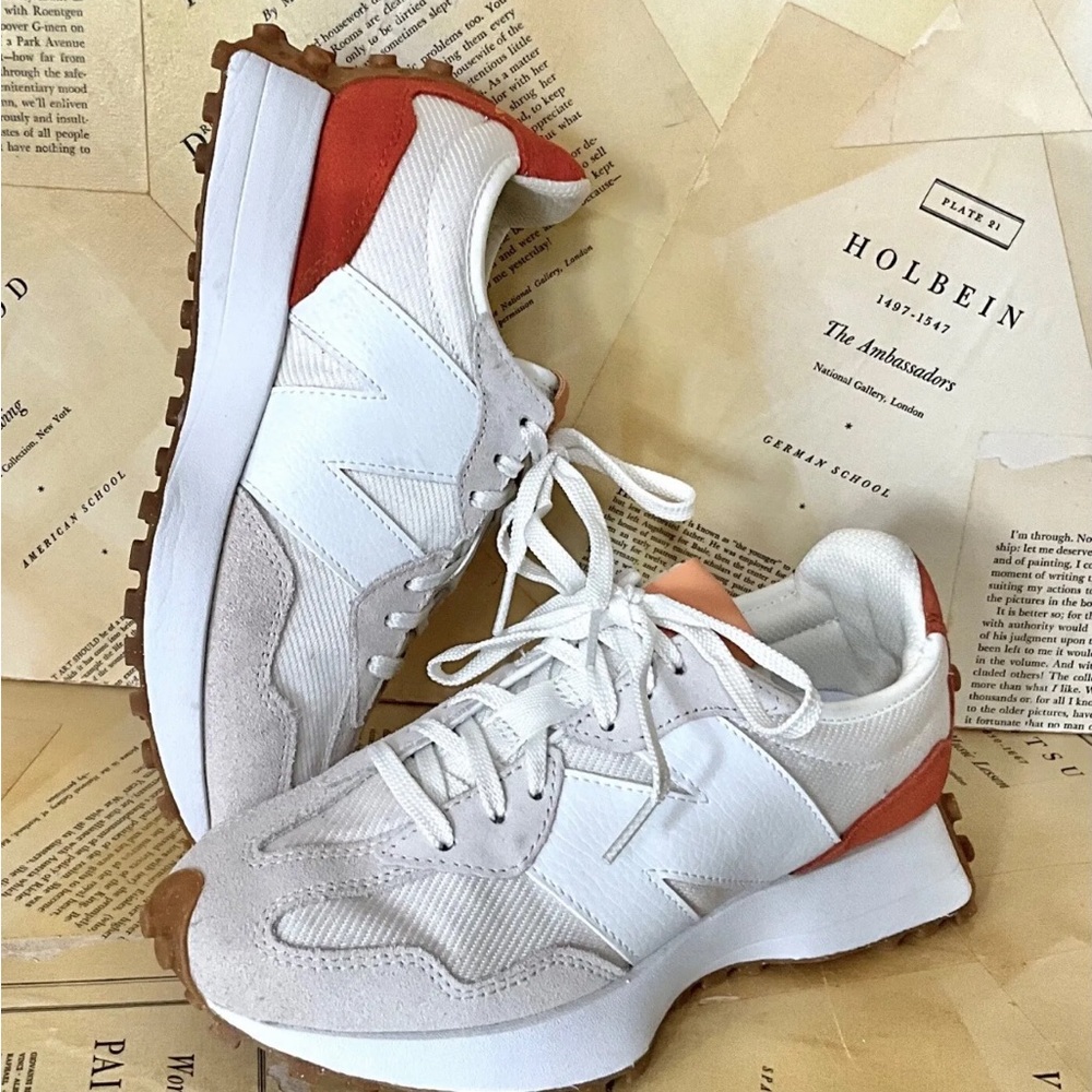 Free People New Balance 327 Sneakers Reflection Tan White Rust - Picture 6 of 9